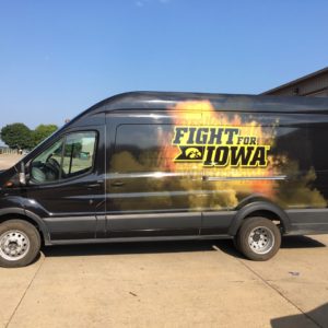 Custom Iowa Hawkeyes Tailgate Van Wrap in Des Moines, IA