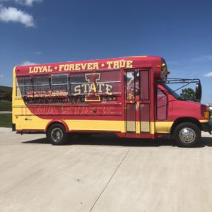 Iowa State Cyclone Custom Tailgate Bus Wrap in Des Moines, IA
