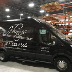 Full Vehicle Wrap for Johnny's Steakhouse in Des Moines, IA